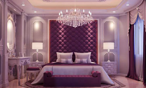 ست اتاق خواب با رنگ بنفش