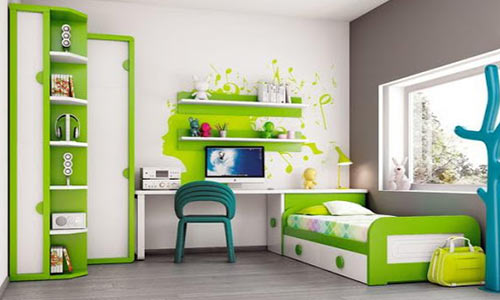 دکوراسیون اتاق کودک با رنگ سبز 
