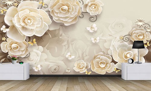 کاغذ دیواری با طرح گل 