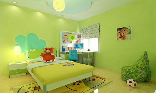 رنگ سبز دکور اتاق کودک 